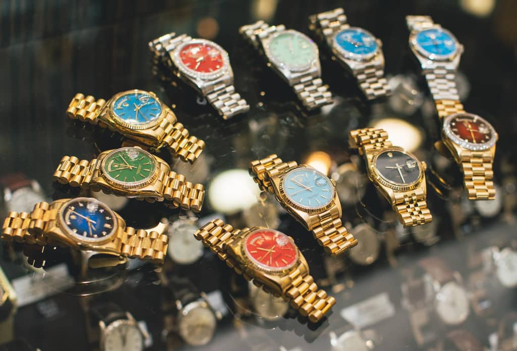 A Rolex Day-Date with a lacquered Stella dial