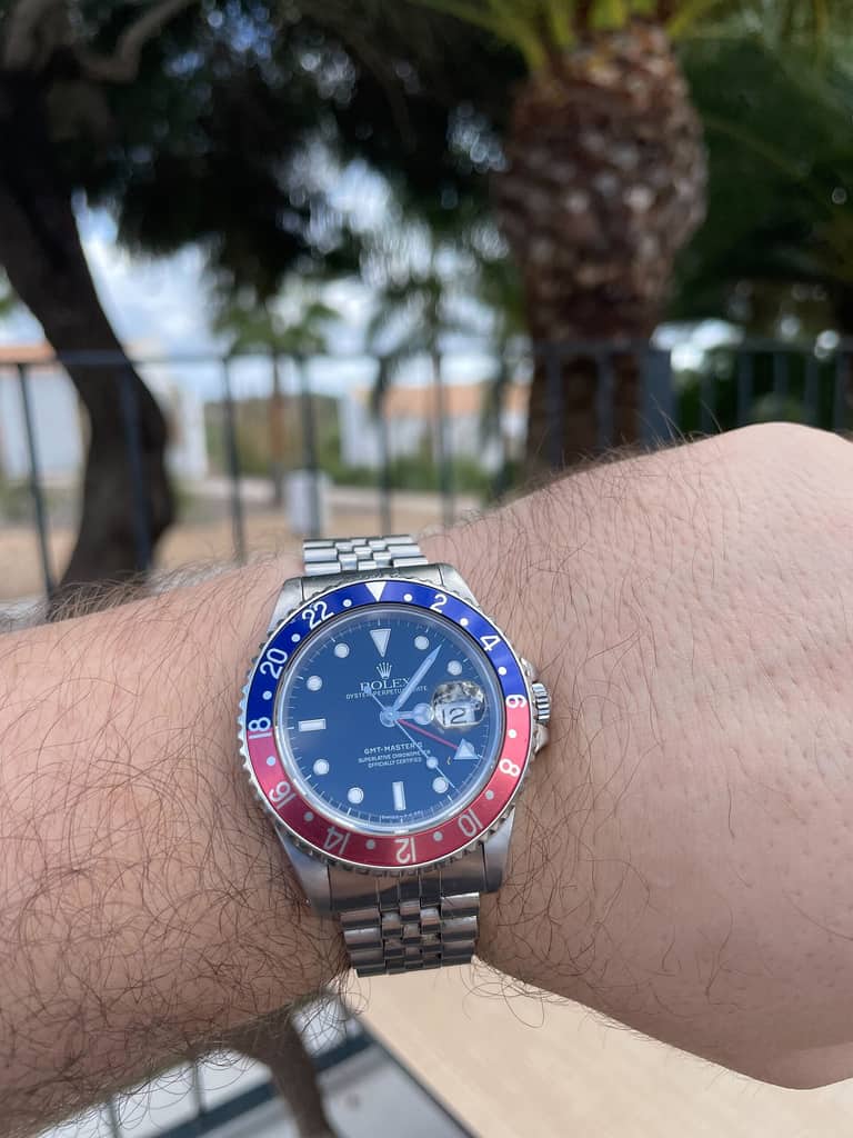 Rolex GMT-Master II with a red and blue Cerachrom Pepsi bezel