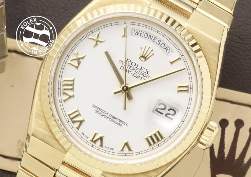 A quartz Day-Date, Reference 19018, in 18ct gold from 1978. Image: Bonhams