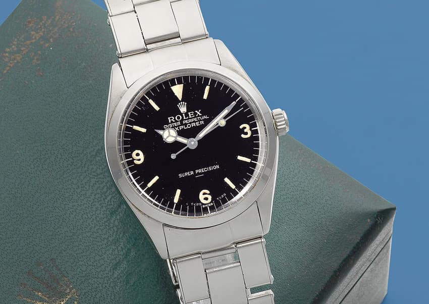 A gold-free, all-steel 1960s Explorer, Reference 5500. Image courtesy of Bonhams