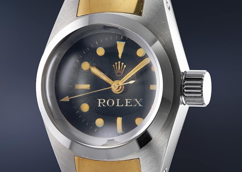 This museum-quality stainless steel and gold Rolex Deepsea Special sold for CHF1,058,500 at auction in 2021. Image courtesy of Phillips 