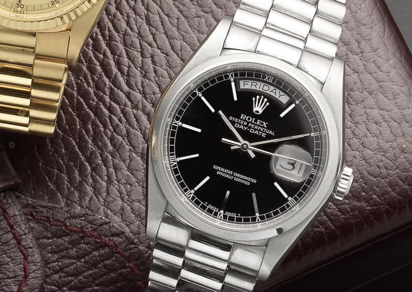 A Day-Date reference 18026 in platinum from 1981. Image courtesy of Bonhams