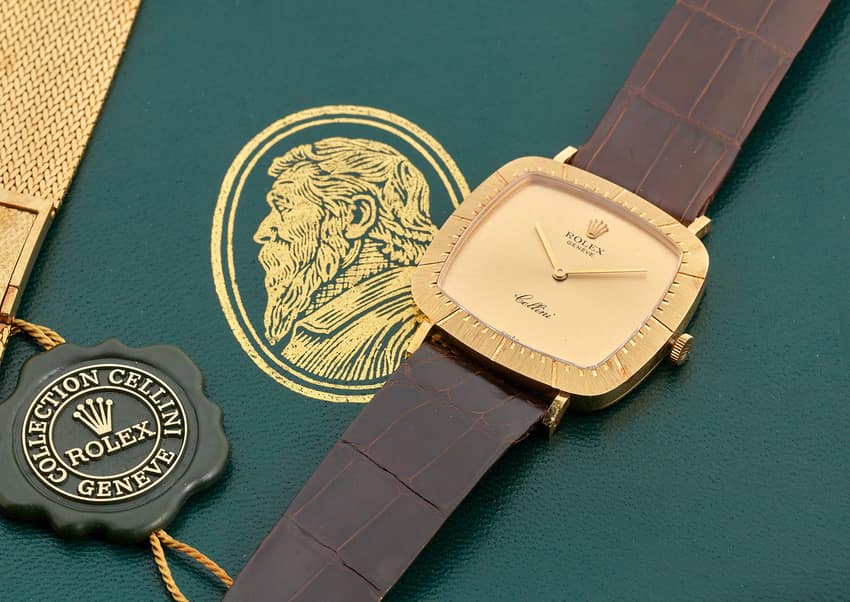 A late-seventies yellow-gold Rolex Cellini reference 4084. Image courtesy of Bonhams