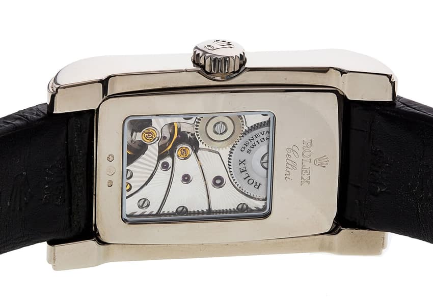 Some past Cellini models offer the extremely rare sight of a Rolex movement