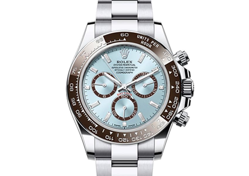 The ice-blue dial with chocolate bezel version was an instant winner on its release