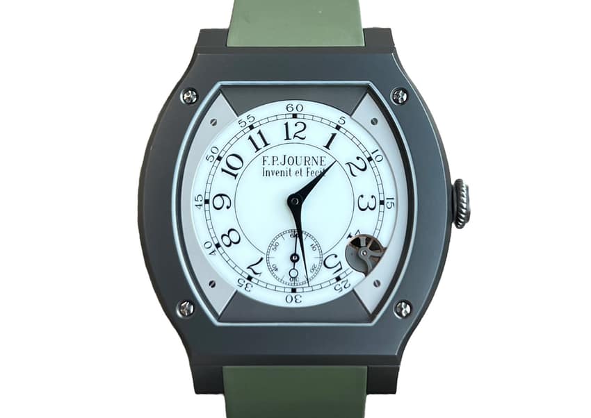 F.P. Journe's Elegante watch. Battery-powered but definitely not mass market
