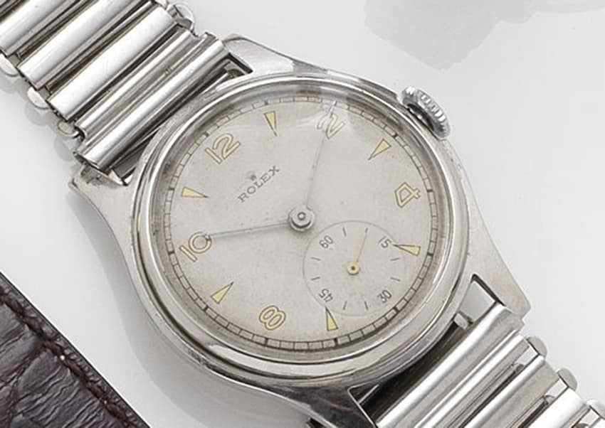 A bonklip bracelet on an early Rolex. Image courtesy of Bonhams