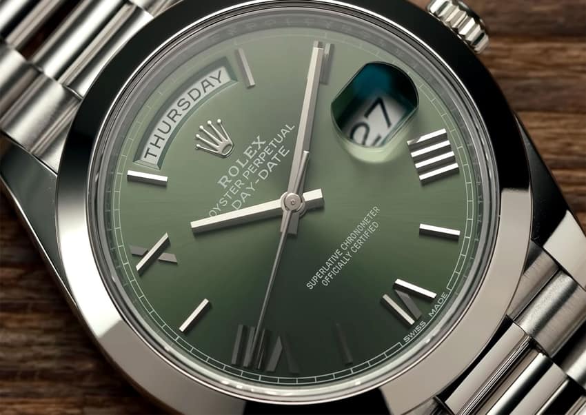The Rolex Day-Date is only available in precious metals
