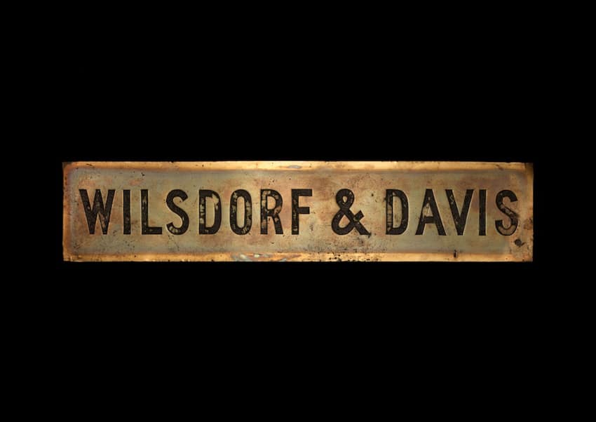 The Wilsdorf & Davis nameplate in London, 1905