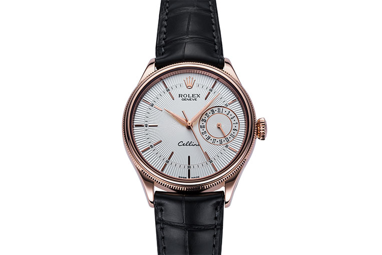 The Cellini is currently only available in precious metals with a selection of dial colours