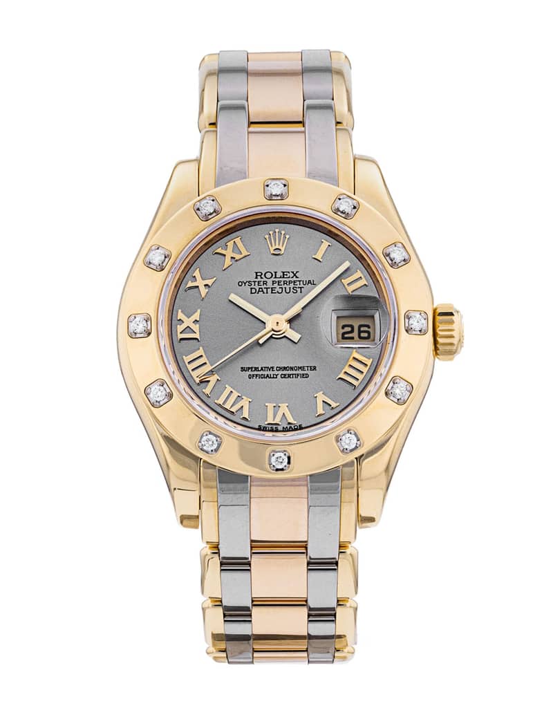 Rolex Pearlmaster 80318, Mother-of-Pearl dial, 29mm Yellow Gold