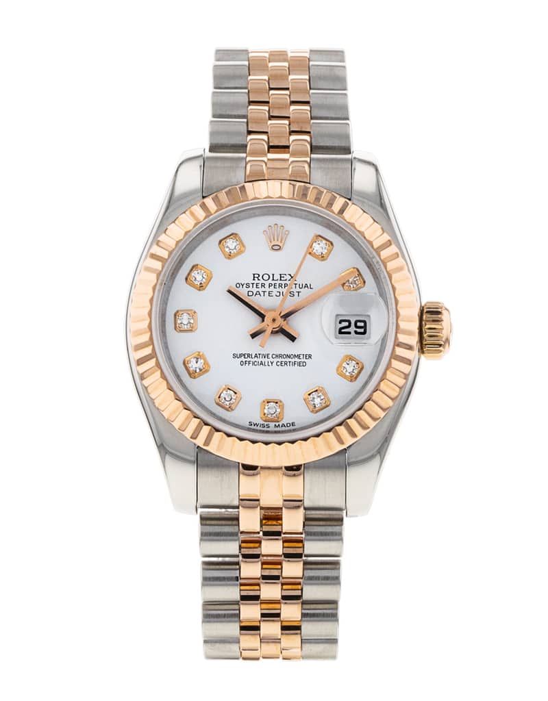 Rolex Lady-Datejust 179171, Champagne dial, 28mm Everose Rolesor