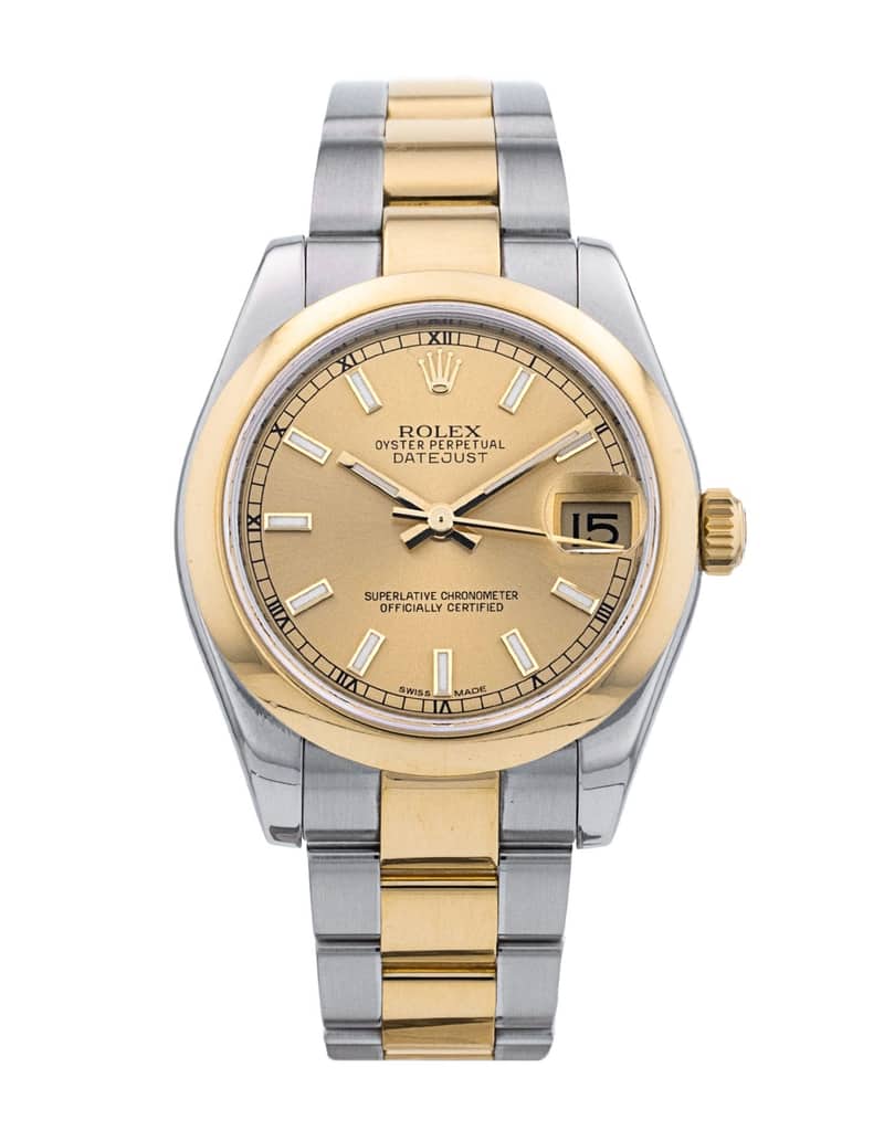 Rolex Lady-Datejust 178243, Champagne dial, 28mm Steel & Yellow Gold