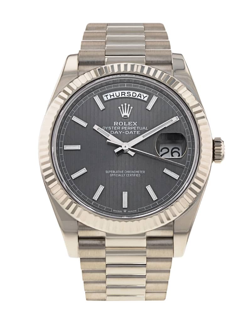 Rolex Day-Date 228239, Ice Blue dial, 36mm White Gold