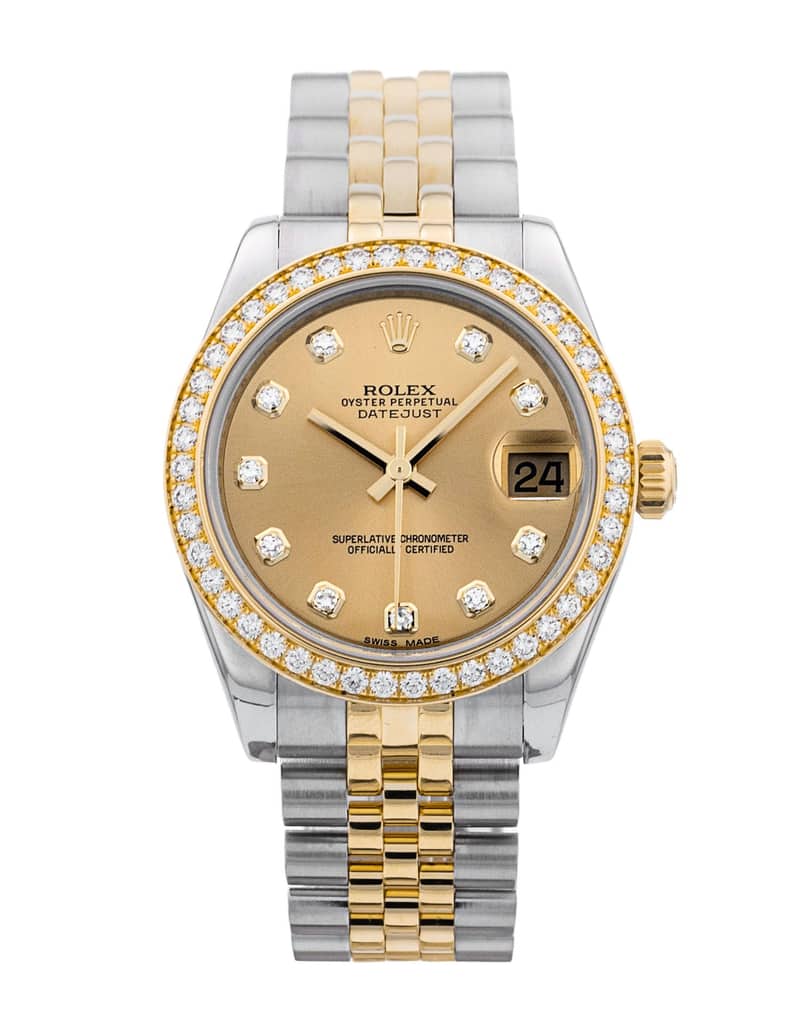 Rolex Lady-Datejust 178383, White dial, 31mm Everose Rolesor