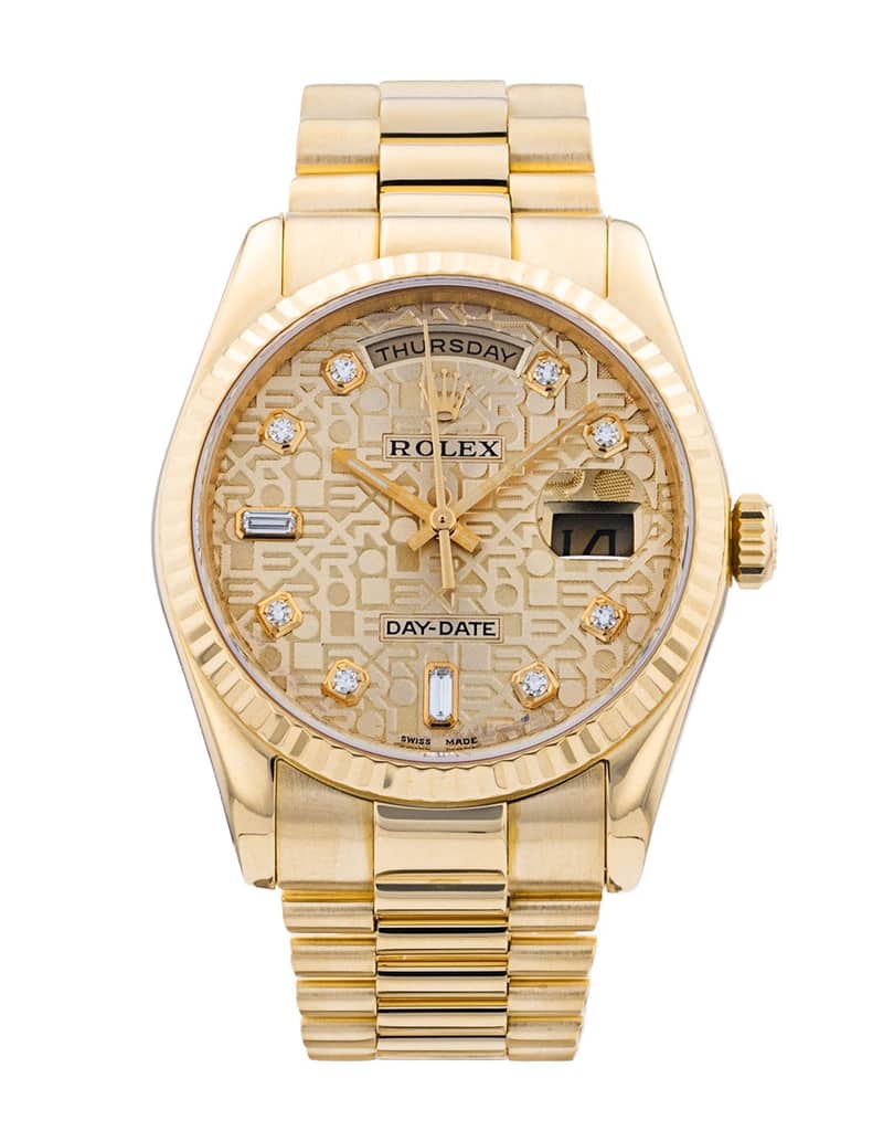 Rolex Day-Date 118238, Black dial, 36mm White Gold