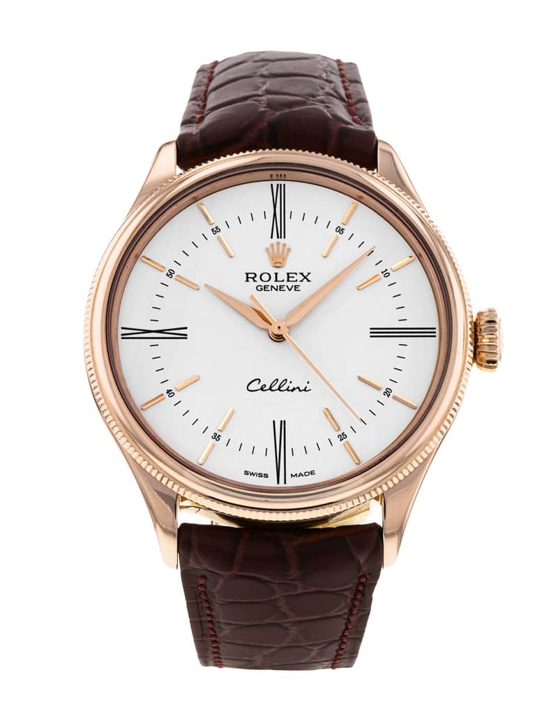 Rolex Cellini 50505, White dial, 39mm Yellow Gold