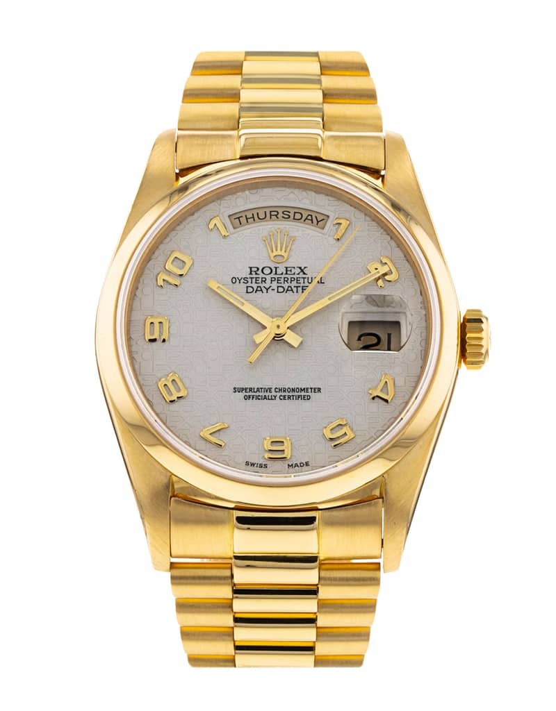 Rolex Day-Date 18208, Black dial, 36mm White Gold