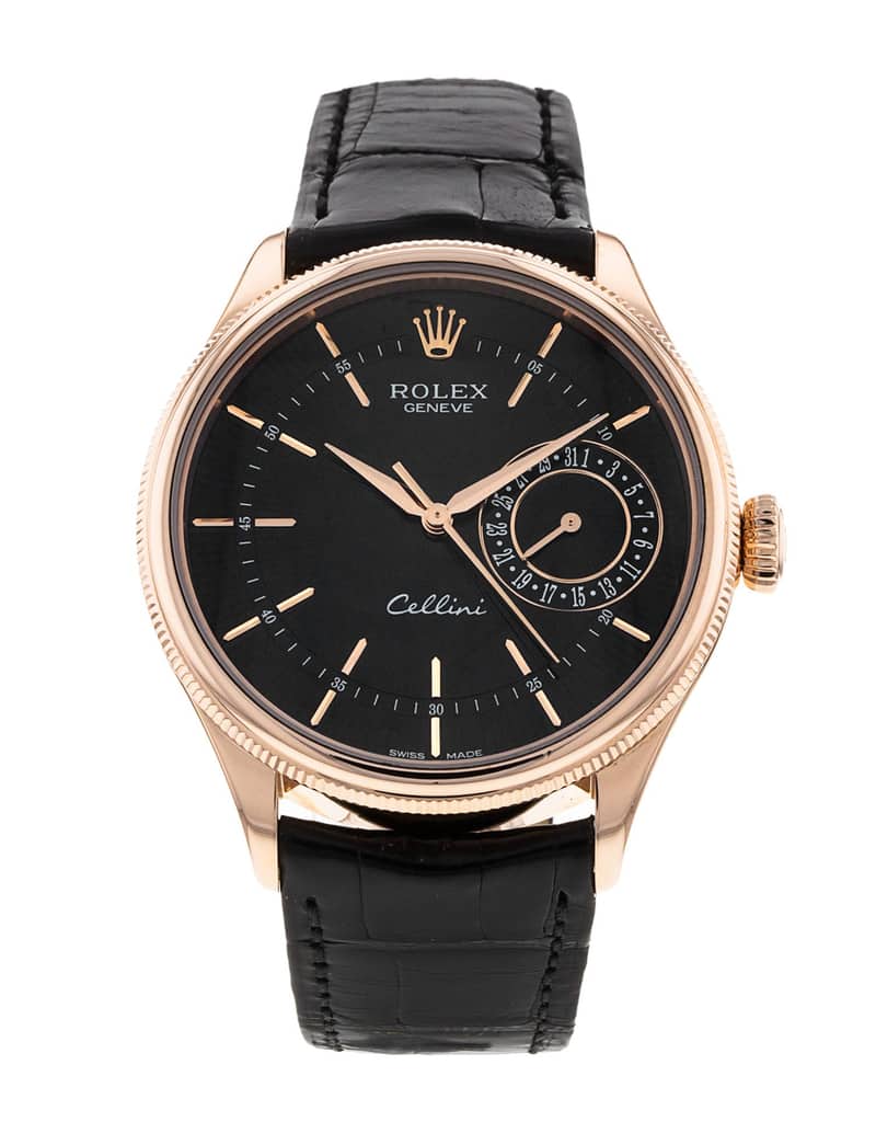 Rolex Cellini 50515, Black dial, 39mm Everose Gold