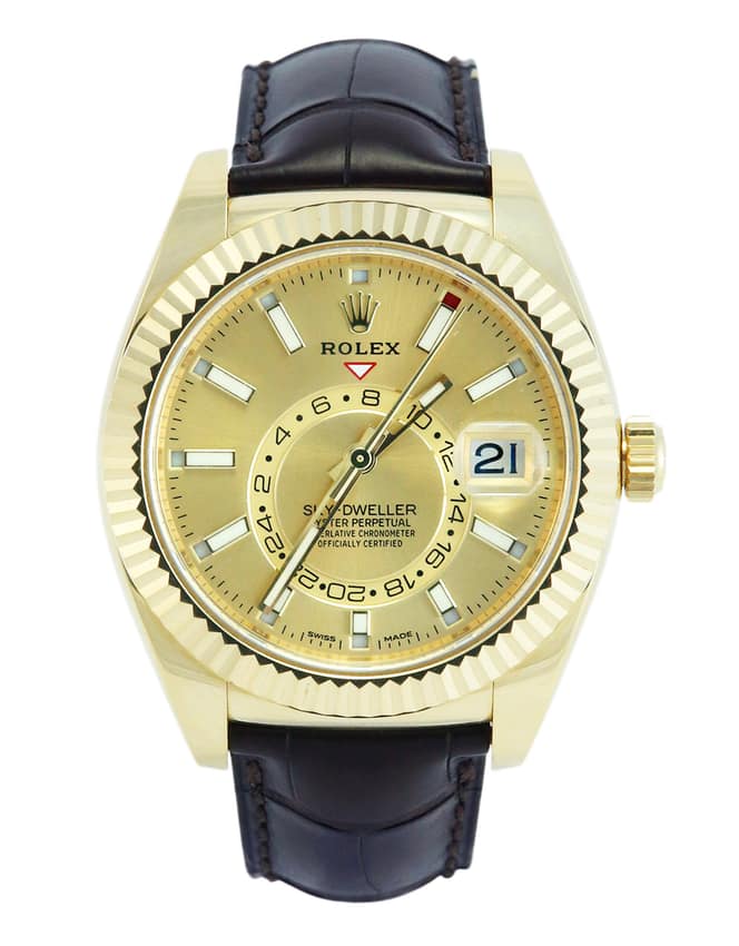 Rolex Sky-Dweller 326138, Champagne dial, 42mm Yellow Rolesor