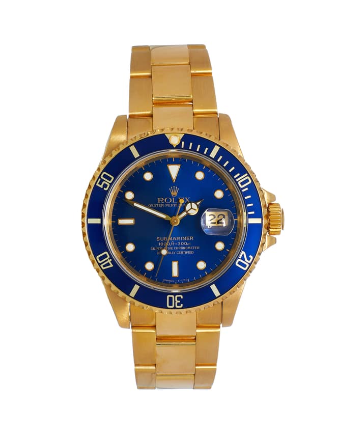 Rolex Submariner 16618, Blue dial, 40mm Oystersteel