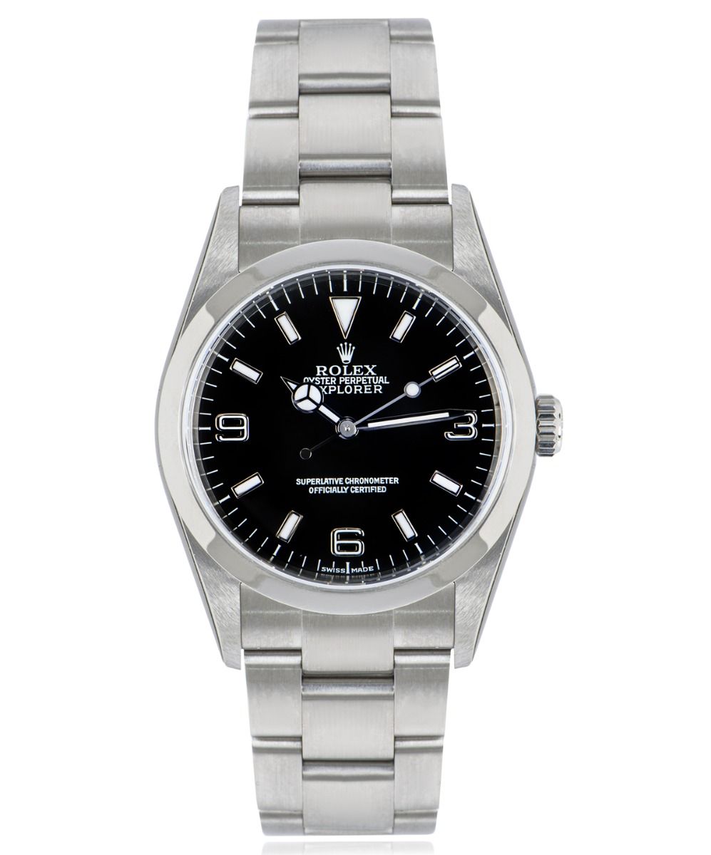 Rolex Explorer 114270, Black dial, 36mm Steel & Yellow Gold