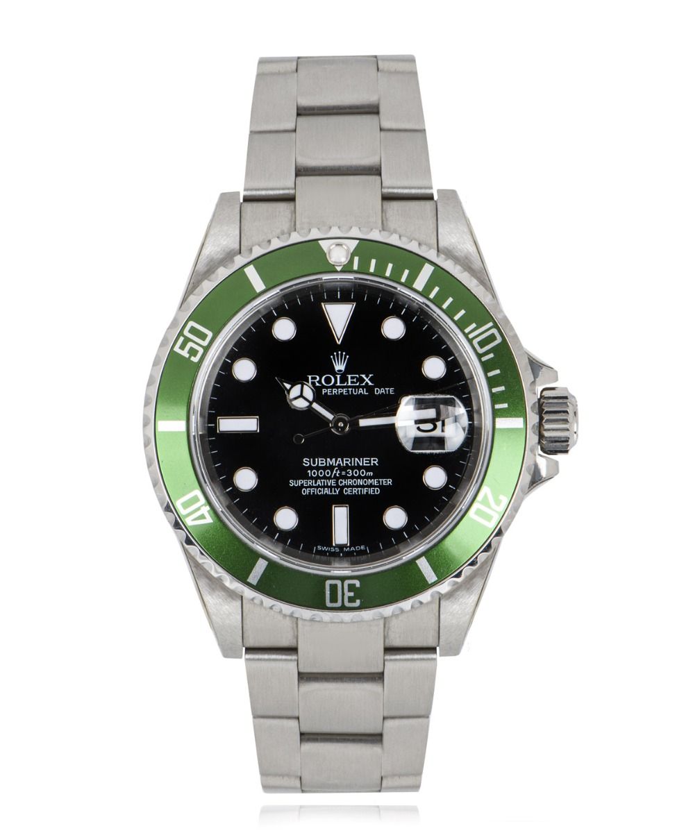 Rolex Submariner 16610 LV, Green dial, 40mm Yellow Gold