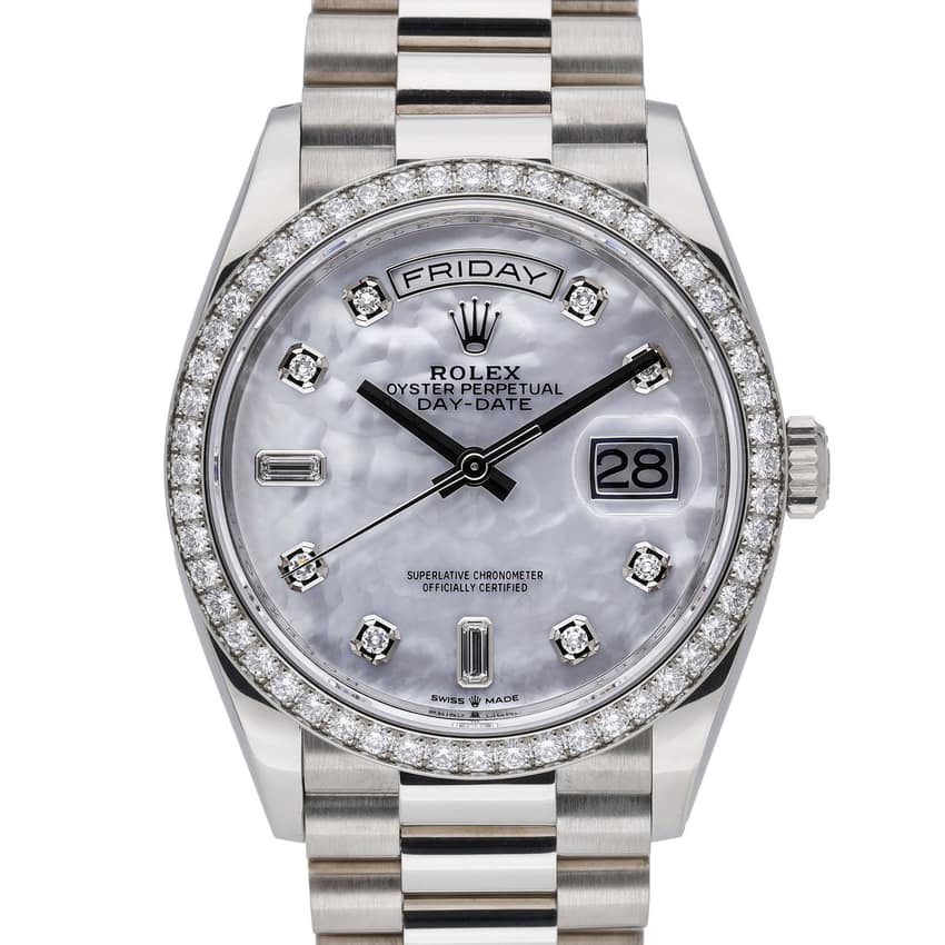Rolex Day-Date 128349 RBR, Champagne dial, 40mm Platinum