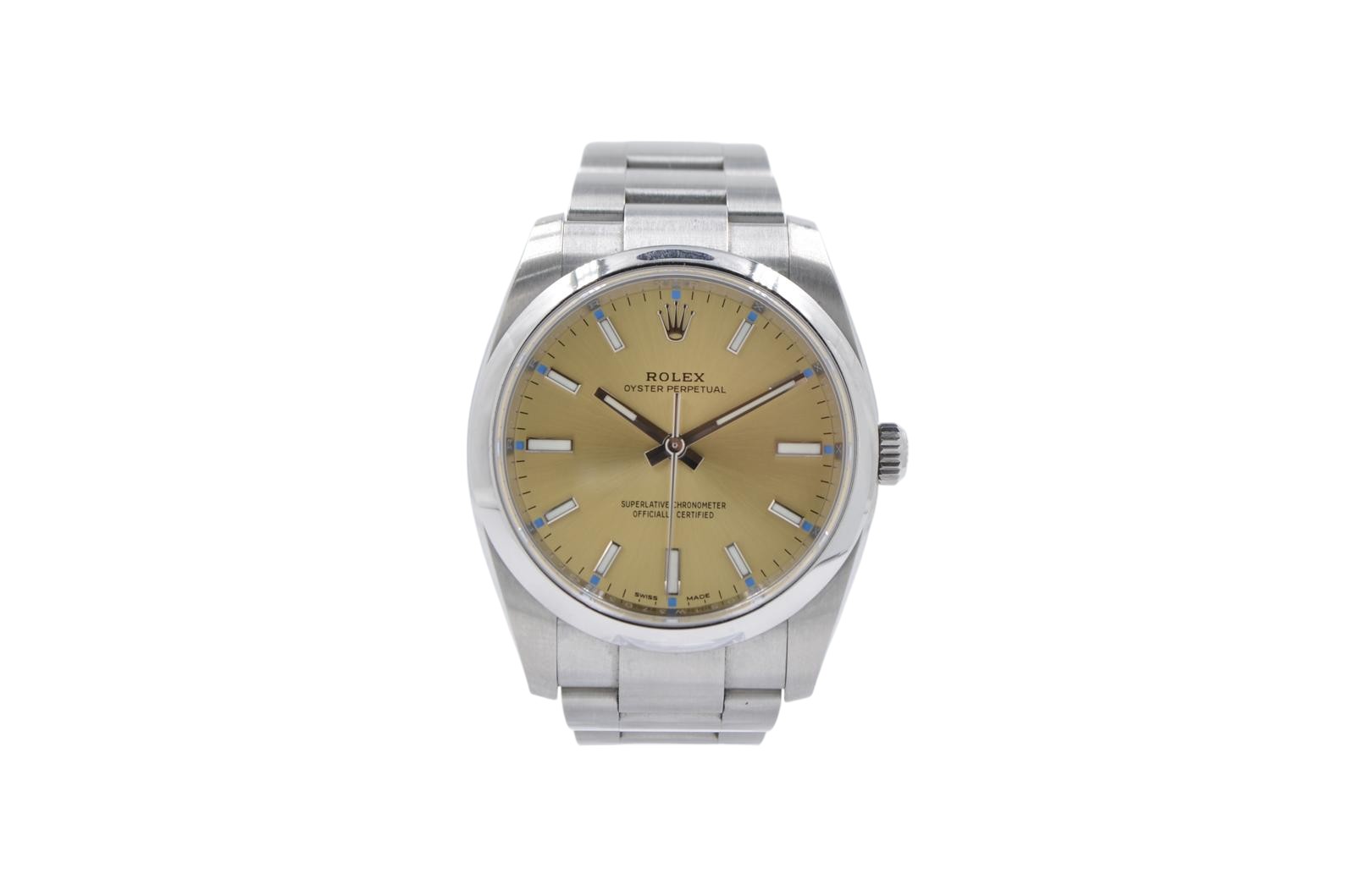 Rolex Oyster Perpetual 114200, Pink dial, 34mm Oystersteel