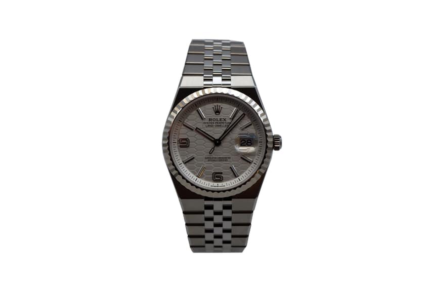 Rolex Land-Dweller 127234, Ice Blue dial, 36mm Platinum