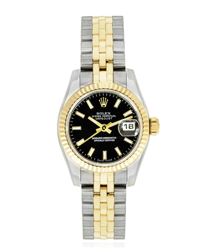 Rolex Lady-Datejust 179173, Champagne dial, 28mm Steel & Yellow Gold