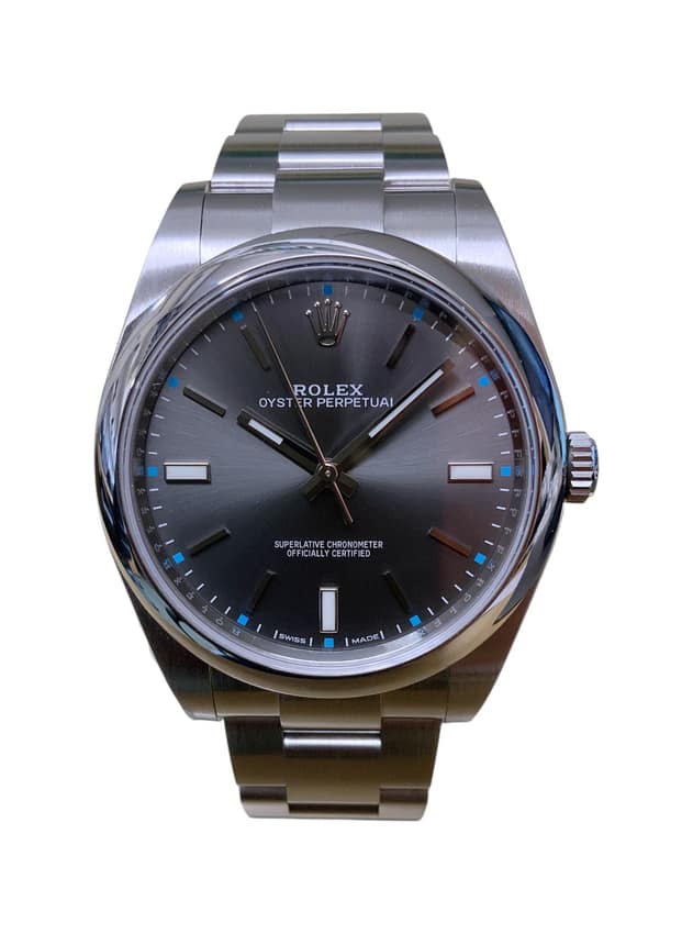 Rolex Oyster Perpetual 114300, Blue dial, 34mm Oystersteel