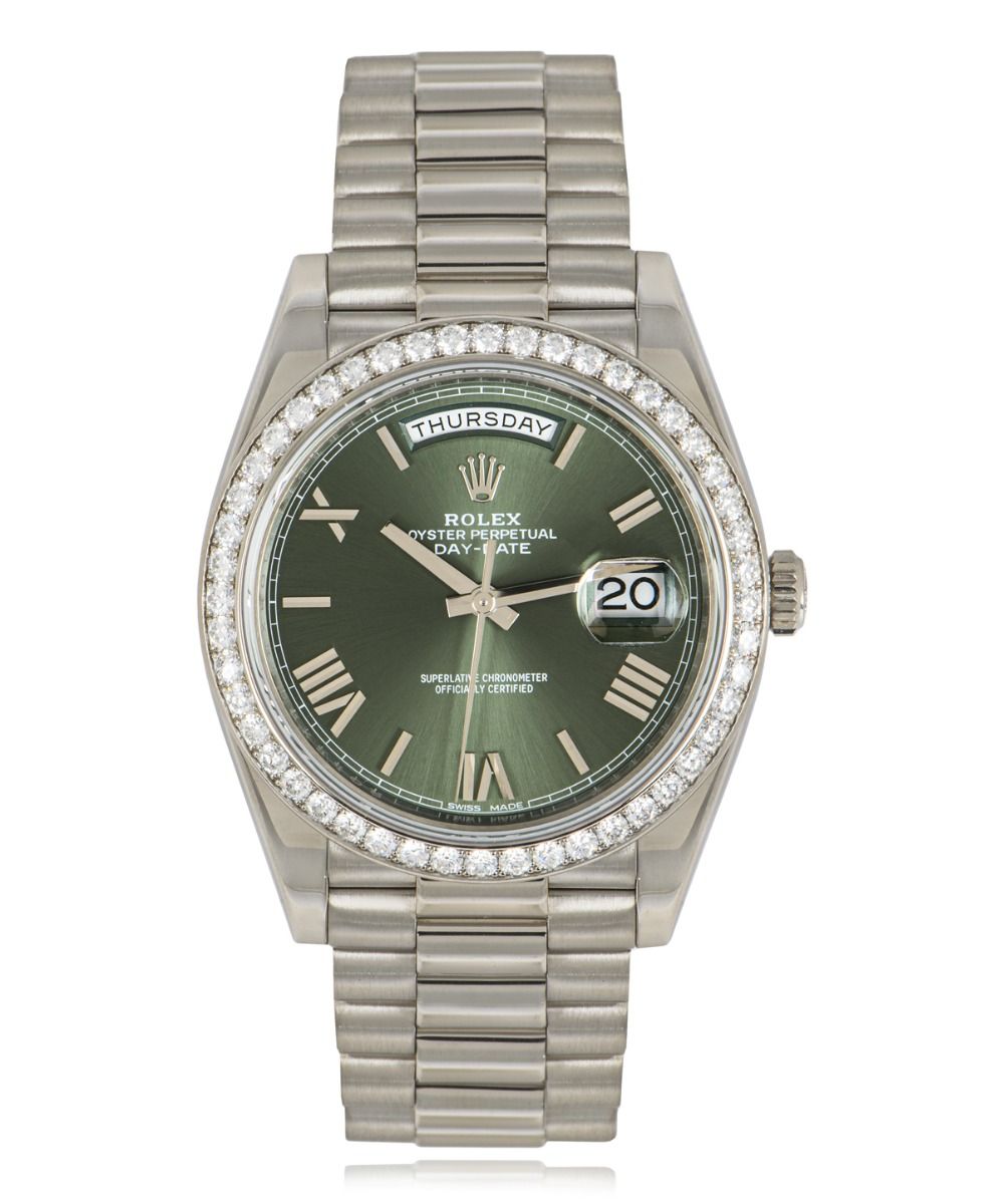 Rolex Day-Date 228349 RBR, Black dial, 40mm White Gold