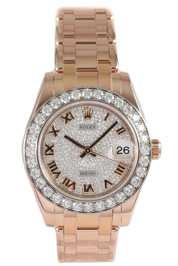 Rolex Pearlmaster 81285, Pink dial, 34mm Everose Gold