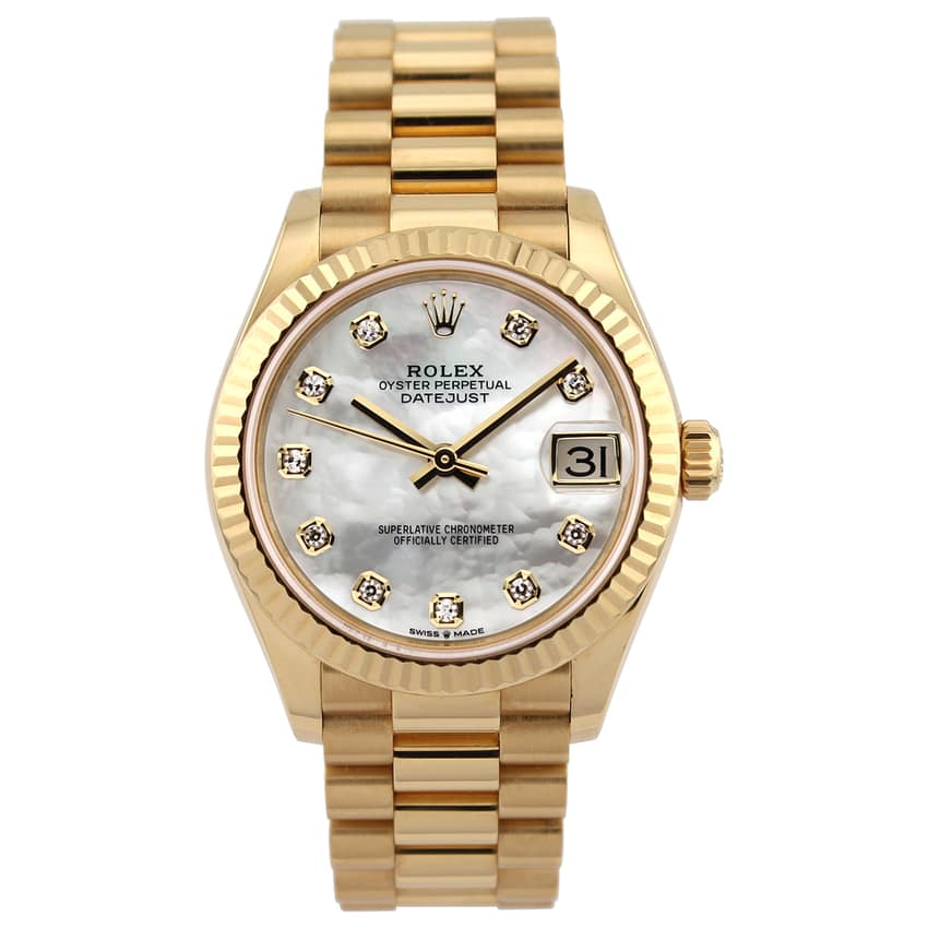 Rolex Lady-Datejust 278278, Silver dial, 28mm Steel & Yellow Gold